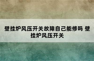 壁挂炉风压开关故障自己能修吗 壁挂炉风压开关